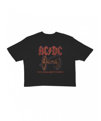 AC/DC Ladies' Crop Tee | For Those About To Rock Cannon Design Crop T-shirt $12.94 Shirts