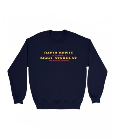 David Bowie Sweatshirt | The Rise And Fall Of Ziggy Stardust Logo Sweatshirt $11.18 Sweatshirts