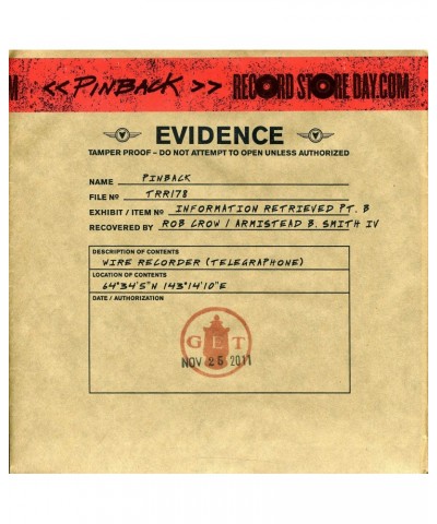 Pinback INFORMATION RETRIEVED PT B Vinyl Record - Limited Edition $4.83 Vinyl