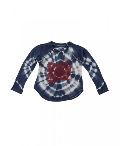 David Bowie Rebel Rebel Girls Ruffle Long Sleeve Raglan $9.20 Shirts