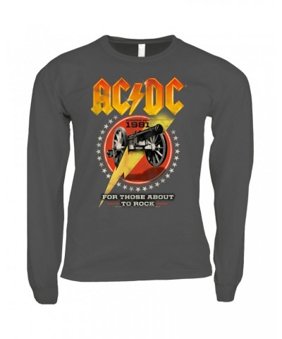 AC/DC Long Sleeve Shirt | For Those About To Rock Tour 1981 Shirt $10.78 Shirts