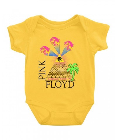 Pink Floyd Baby Short Sleeve Bodysuit | Neon Animals Tour '77 Design Bodysuit $7.78 Kids