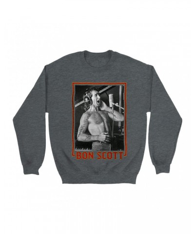 Bon Scott Sweatshirt | Singing Photo Design Sweatshirt $12.23 Sweatshirts