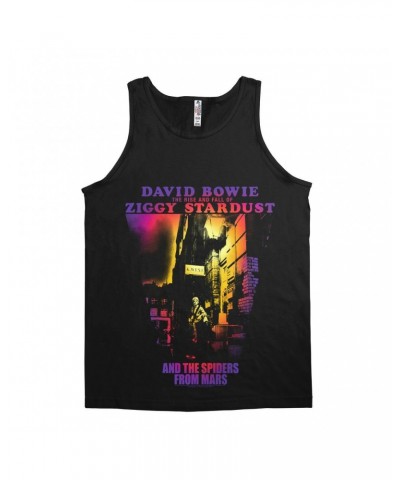 David Bowie Unisex Tank Top | Rainbow Ombre The Rise And Fall Of Ziggy Stardust Shirt $12.23 Shirts