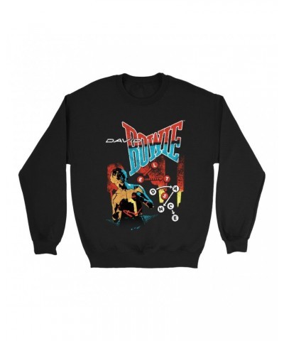 David Bowie Sweatshirt | Let's Dance Tour Image Sweatshirt $11.53 Sweatshirts